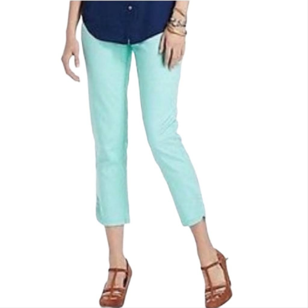 Anthropologie Cartonnier Mint Green Tulip Hem Crop Pants